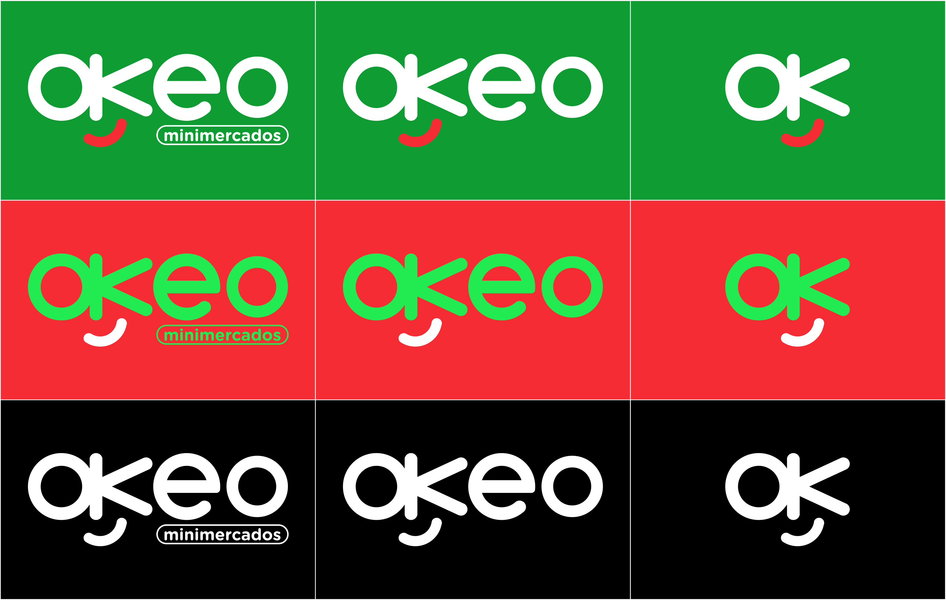 construção logotipo okeo minimercados